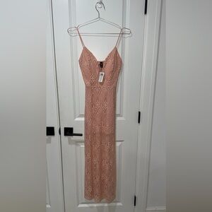 Windsor Pink Lace Maxi Dress NWT Size Small